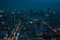 BANGKOK THAILAND - APRIL 2, 2017 : Bai Yoke 1and 2 formerly highest building in heart of bangkok thailand capital. Night and Royalty Free Stock Photo