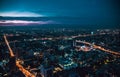 BANGKOK THAILAND - APRIL 2, 2017 : Bai Yoke 1and 2 formerly highest building in heart of bangkok thailand capital. Night and Royalty Free Stock Photo