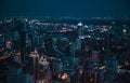 BANGKOK THAILAND - APRIL 2, 2017 : Bai Yoke 1and 2 formerly highest building in heart of bangkok thailand capital. Night and Royalty Free Stock Photo