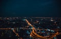 BANGKOK THAILAND - APRIL 2, 2017 : Bai Yoke 1and 2 formerly highest building in heart of bangkok thailand capital. Night and Royalty Free Stock Photo