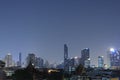 BANGKOK, THAILAND Beautiful panorama view of nightlife of Bangkok city and buildings