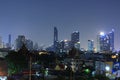 BANGKOK, THAILAND Beautiful panorama view of nightlife of Bangkok city and buildings