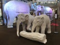 Elephant-shaped artwork displayed at Central Plaza Rama II in Bangkok, Thailand.