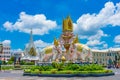 BANGKOK,THAILAND APRIL 29: Elephants statue outside the Grand Palace on blue sky, on APRIL 29, 2019 in Bangkok,Thailand