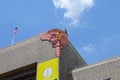 Garuda statue decorated at the top of the building. Grand Postal Building Bang Rak Post Office