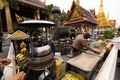 BANGKOK, THAILAND - APRIL 6, 2018: The Grand Palace - Chakri Day - Decorated in gold and bright colors where buddists go