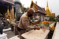 BANGKOK, THAILAND - APRIL 6, 2018: The Grand Palace - Chakri Day - Decorated in gold and bright colors where buddists go