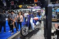 Bangkok, Thailand - April 03, 2018 : Honda Super Cub C125 at Honda exhibition booth at BANGKOK MOTOR SHOW 2018 in Bangkok, Thail