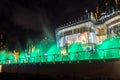 Bangkok,Thailand on April 15,2019:ICONIC Multimedia Water Features with Dancing Fountain Show at River Park of ICONSIAM