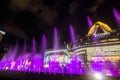 Bangkok,Thailand on April 15,2019:ICONIC Multimedia Water Features with Dancing Fountain Show at River Park of ICONSIAM