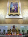 Bangkok,Thailand -April 28, 2019 : King Rama 9 His Majesty King Bhumibol Adulyadej & Queen Image at the Hall of Ramathibodi Hos
