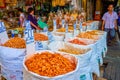 The dried shrimps on Chinatown market, Bangkok, Thailand Royalty Free Stock Photo