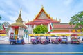 The tuk-tuks at the Wat Pho temple, Bangkok, Thailand Royalty Free Stock Photo