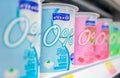 BANGKOK, THAILAND - APRIL 24, 2019: Non-fat Yogurt by Dutchie on refrigerated shelf