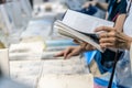 Bangkok, Thailand - April 6, 2019 : People choose books at Bangkok International Book Fair at Queen Sirikit National Convention Royalty Free Stock Photo