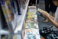 Bangkok, Thailand - April 6, 2019 : People choose books at Bangkok International Book Fair at Queen Sirikit National Convention Royalty Free Stock Photo