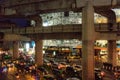 Night traffic Bangkok MRT station Royalty Free Stock Photo