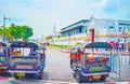 Tuk-tuks at Grand Palace of Bangkok, Thailand Royalty Free Stock Photo