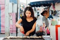 Mala grilled meat with sichuan pepper at market