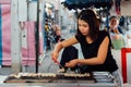 Mala grilled meat with sichuan pepper at market