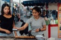 Mala grilled meat with sichuan pepper at market