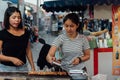 Mala grilled meat with sichuan pepper at market