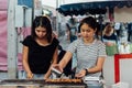 Mala grilled meat with sichuan pepper at market