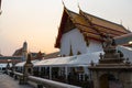 BANGKOK, THAILAND - APRIL 6, 2018: Wat Pho buddist temple - Decorated in gold and bright colors where buddists go pray -