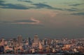 Beautiful view of Bangkok city, Beauty skyscrapers along Chaopraya river in the evening, making the city modern style. Copy space. Royalty Free Stock Photo