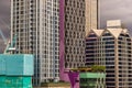 Detail of Modern Office building in downtown Bangkok. Modern architecture building background Royalty Free Stock Photo