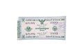 Bangkok, Thailand - August 23, 1966. Antique Lottery is more than 50 years old. Price is 5 baht per ticket. on white background,