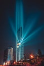 BANGKOK, THAILAND - AUGUST 28, 2016 : Bangkok new modern building locates in Business area, Mahanakhon Tower, the highest building Royalty Free Stock Photo