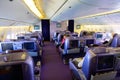 Bangkok, Thailand - August 19, 2019 : Business class seats on Thai Airways Boeing 777-200ER