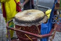 Drum for lions dance, focus selective