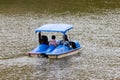 Bangkok Thailand :- August 10, 2018:- Holiday At the Lake The Family On Pedal Boat