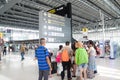 BANGKOK, THAILAND - AUGUST 8, 2017: inside of Suvarnabhumi Airport. Asian travelers checked in at Suvarnabhumi Airport, the one of