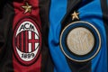 BANGKOK, THAILAND - AUGUST 5: Logo of AC Milan and Inter Milan