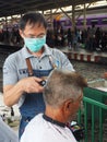 Hair cut at Bangkok main train station