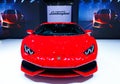 BANGKOK THAILAND - AUGUST 23 2014: The red Lamborghini at Big Motor Sale, Bitec Bangna, Bangkok Thailand.