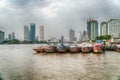 Bangkok, Thailand - August 5th 2017: Hotels, river Chao Praya an Royalty Free Stock Photo