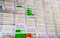 Bangkok Thailand August 12 , 2020: Thai lottery tickets on open box on street Thailand Royalty Free Stock Photo