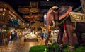 Beautiful elephant sculpture at the entrance of an urban shopping mall with great decorations