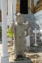 Bangkok, Thailand - 12.25.2012: Beautiful multi-colored sculptures and monuments in a Buddhist temple