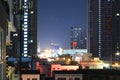 BANGKOK, THAILAND Beautiful panorama view of nightlife of Bangkok city and buildings