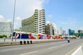 Bangkok, Thailand : BTS sky train on Sathorn Bridge Royalty Free Stock Photo