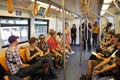 Bangkok, Thailand: BTS Skytrain Interior Royalty Free Stock Photo