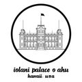 Bangkok Thailand, 2021 08 20. Circle icon Iolani Palace O ahu in hawaii usa.Vector illustration