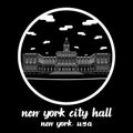 Bangkok, Thailand. 09 07 2020. circle icon line New York City Hall. vector illustration Royalty Free Stock Photo