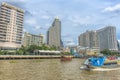 Bangkok City with Sunset sky and Chao praya river.bangkok Thailand Royalty Free Stock Photo