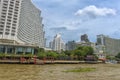 Bangkok City with Sunset sky and Chao praya river.bangkok Thailand Royalty Free Stock Photo